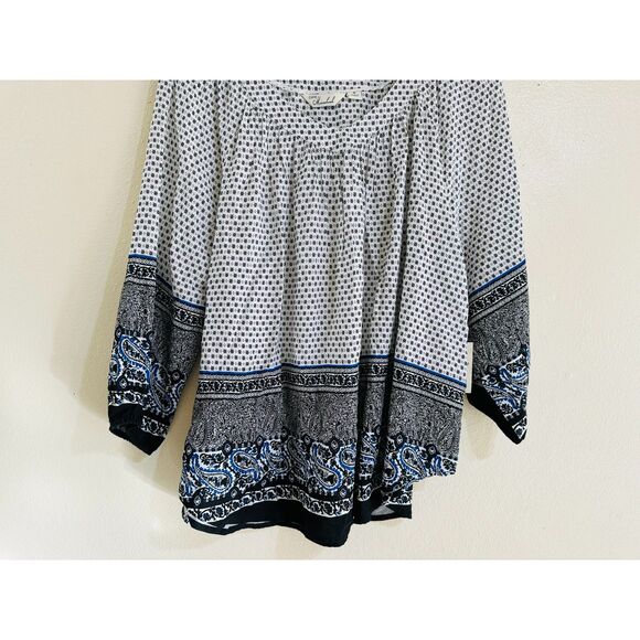 Caffe Marrakesh Women's BOHO Paisley Peasant Top Size M Hippie NWT - Picture 3 of 5